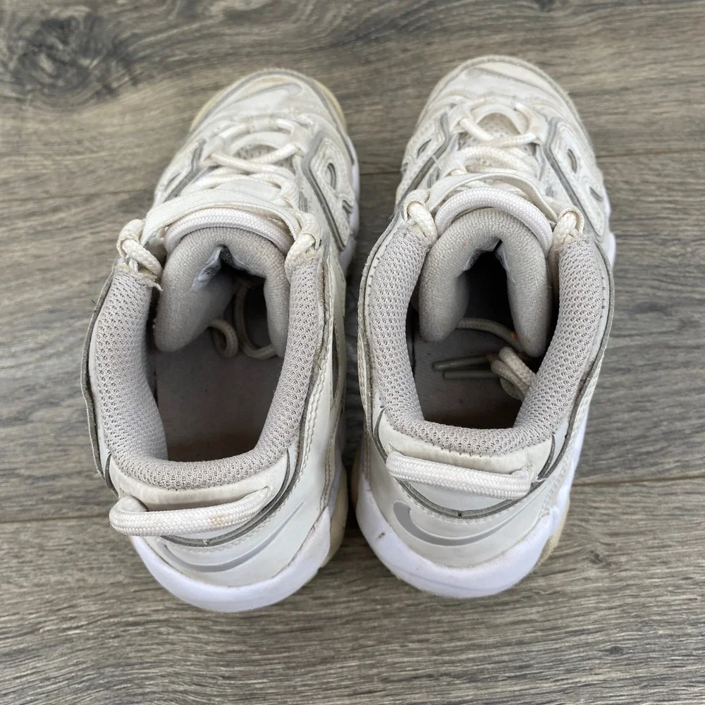 Nike Air More Uptempo Kids Size 1.5Y Beige Light Bone Retro Basketball Sneakers